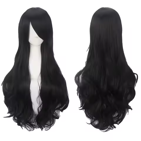 A 32-Inch Curly Wavy Cosplay Synthetic Wig With Bangs Is Suitable For Playing Halloween Costumes Like Lolita In Anime And Games