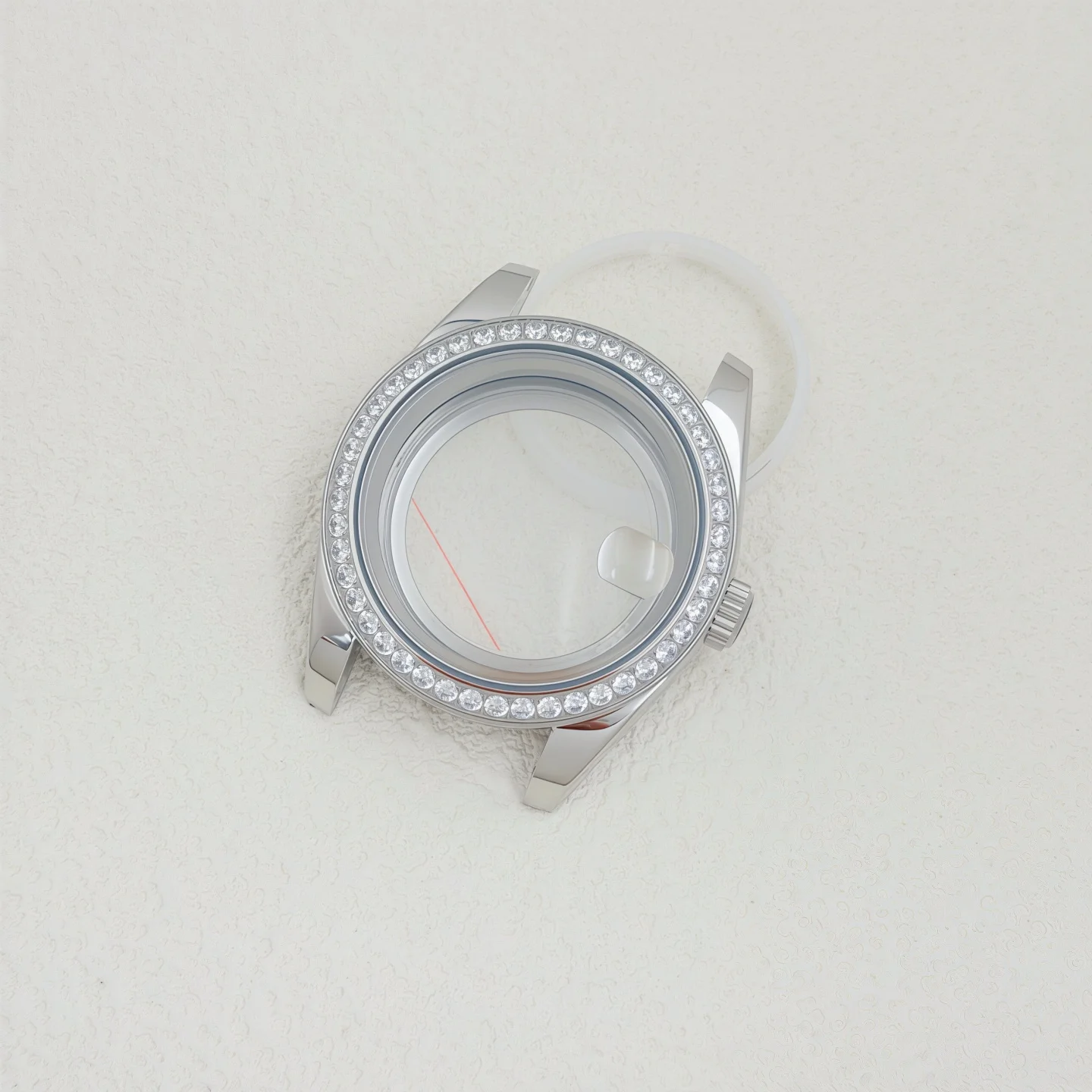 36mm/39mm diamond bezel, NH35 case, sapphire glass magnifying glass case, suitable for NH35 movement for accessory modification