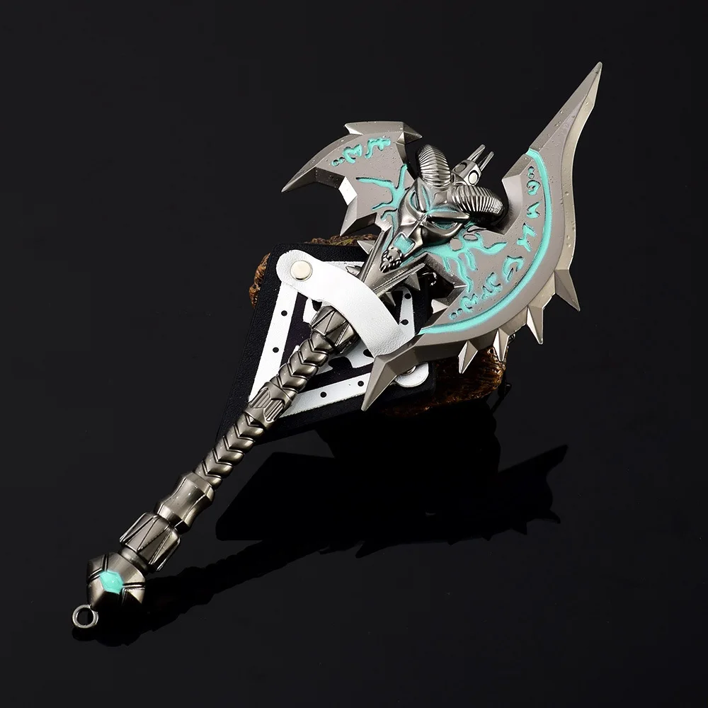 نموذج فأس Shadowmourne - 18 سم (7.08 بوصة) سبائك الزنك - شفرة غير حادة، مقاومة للصدأ - يتضمن فأس لعبة - مثالي لعشاق World of Warcraft، التحف أو الهدايا - قطعة عرض مكتبية
