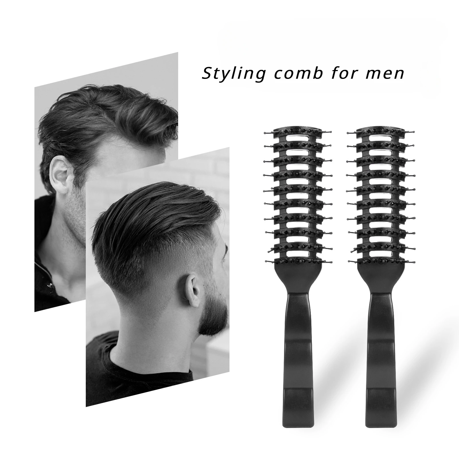 Men Hair Brush Hairdressing Salon Barber Anti-static Heat Comb Hair Wig Styling Tool Comb Brush Healthy Massage Tools