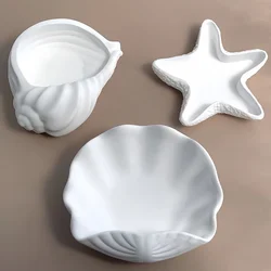 Starfish Shell Storage Tray Gypsum Silicone Mold Handmade Conch Plaster Concrete Jar Epoxy Resin Home Decor Mould