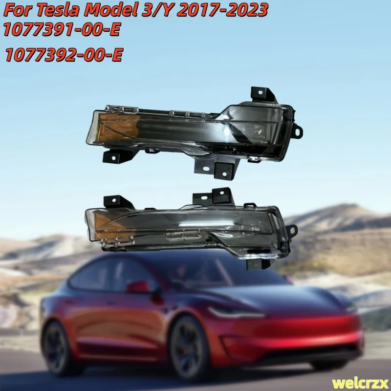 1077391-00-E 1077392-00-E Car Accessories for Tesla Model 3/Y 2017-2023, US Spec Front Bumper Fog Lights, Daytime Running Lights