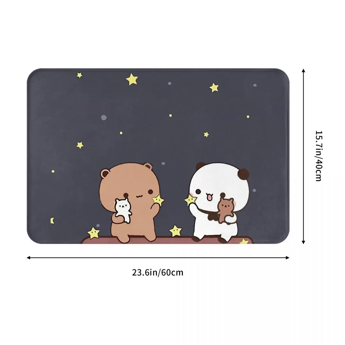 Mocha Mochi Peach Cat Bedroom Mat Bubu And Dudu Watching The Moon Together Doormat Carpet Balcony Rug Home Decoration