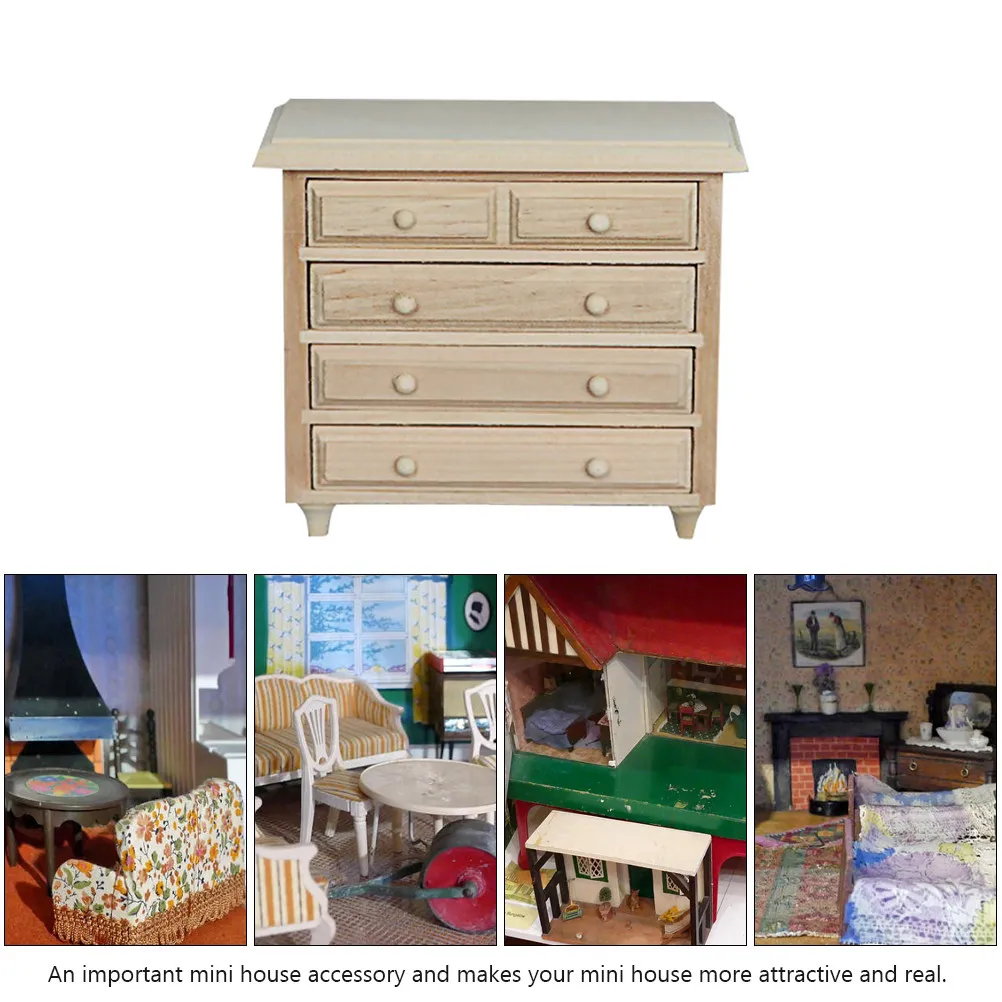 

1Pcs Miniature Wooden Cabinet Mini House Furniture Durable Lightweight Realistic Mini Ornament Miniature Furniture