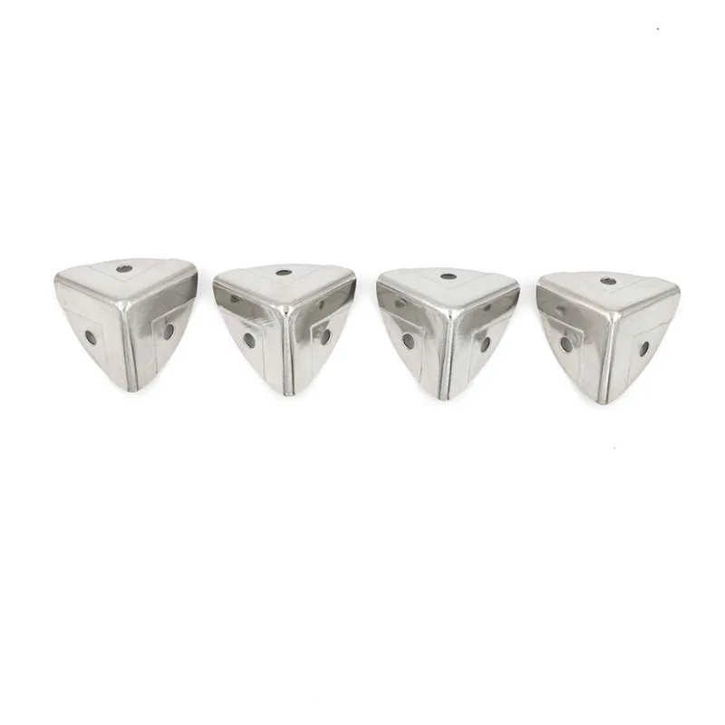 4pcs Silver Metal Corner Brackets Angle Brace Protector Trunk Box Case Chest