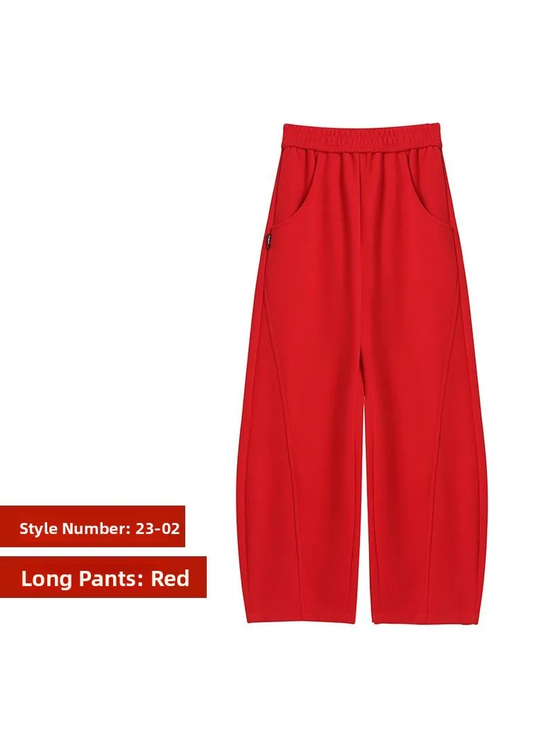 loose-straight-leg-pants-women's-square-dance-fitness-running-sports-long-trousers-summer-new-style-cotton-polyester