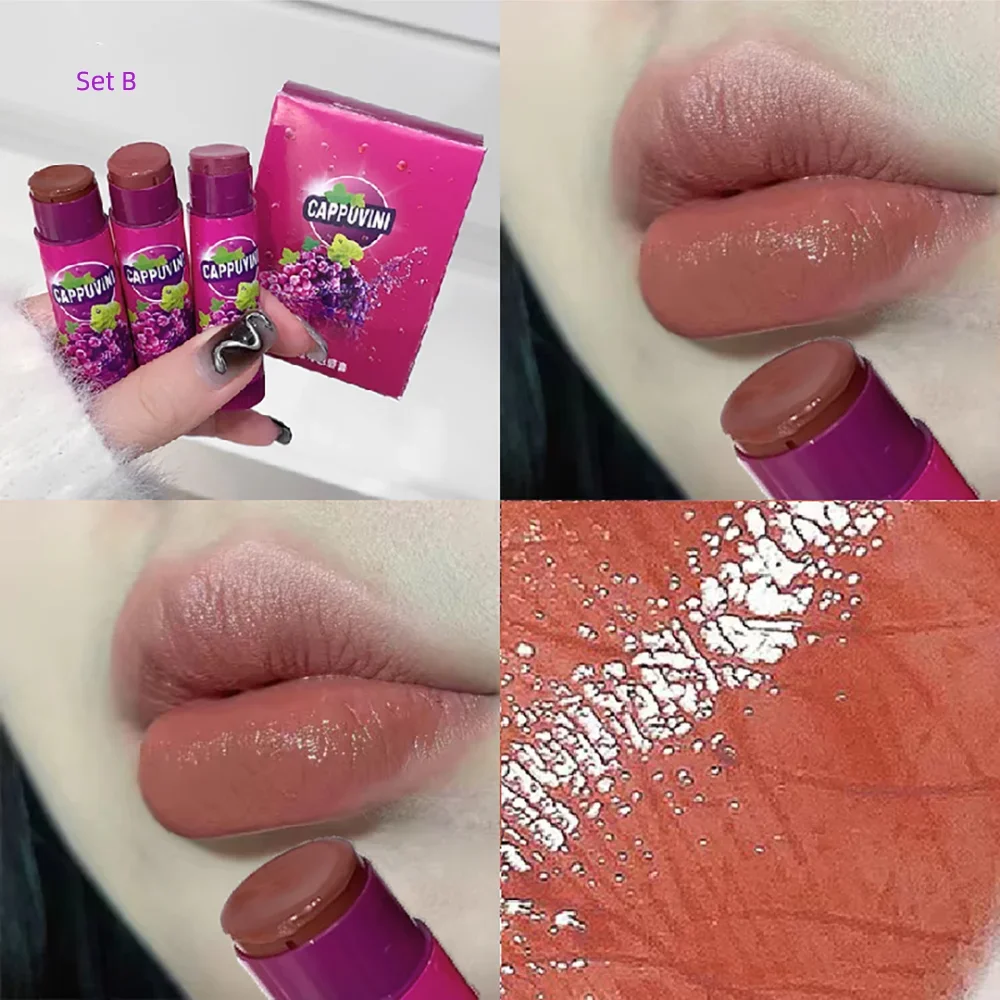 Nackte Gelee Lippen glasur Lippen balsam Set Spiegel fester Lip gloss feuchtigkeit spendend klar rotbraun rosa feuchtigkeit spendende Lippen tönung Make-up Kosmetik