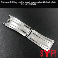 Accesorios de reloj hechos de acero inoxidable, hebilla plegable con descuento, placa de bloqueo de hebilla de apertura 12/14/16/18/20