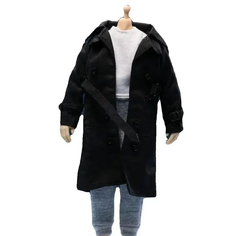 

1/12 Male Female Soldier Classic Windbreaker Jacket Coat W/ Belt Clothes Model JO23M-07 for 6in Action Figure Body Doll Display