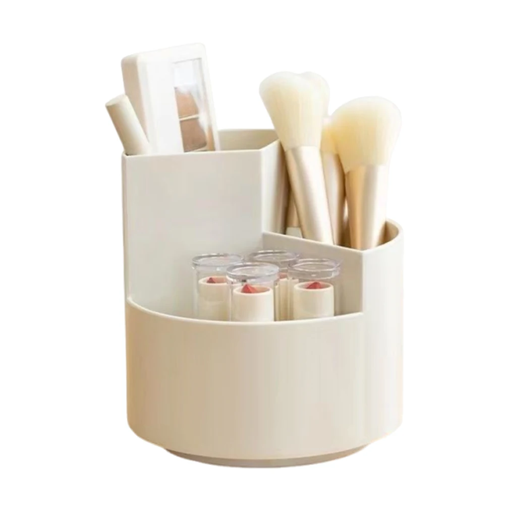 

360 Degree Rotatable Pen Holder Desk Pencil Pen Holder 3 Slots Makeup Brush Holder Multi-Function for Study Office