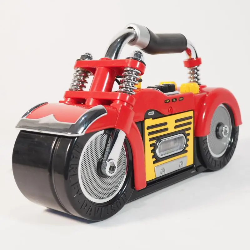 Locomotive Harley Motorcycle Styling Nostalgic Vintage Radio Tape Recorder Function Normal Ornament Gifts
