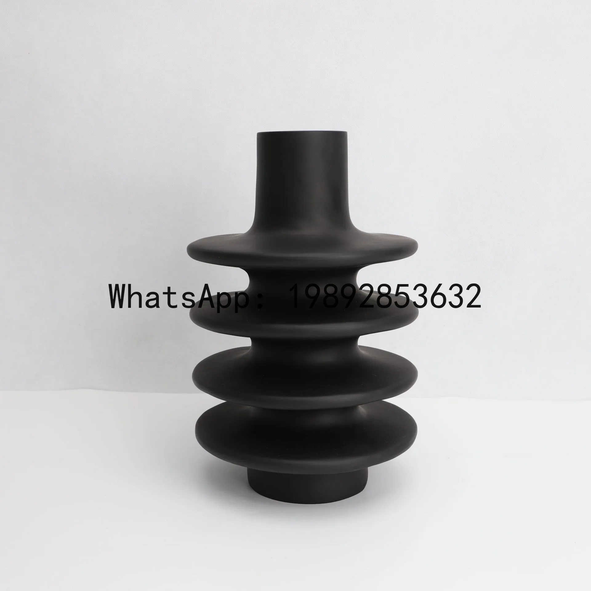 Resin Vase Geometric Circle Spiral Black Flower Vase Flower Pot Floral Arrangement Accessories Home Decoration Vases Pots