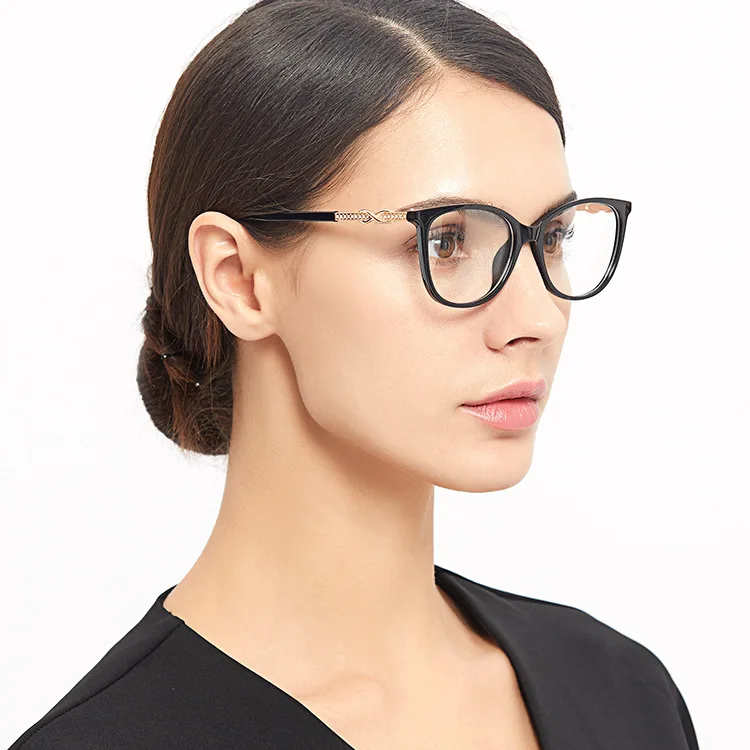 45705 Classic Cross Knot Glasses Frames Shiny Rhinestone Men Women Optical Fashion Computer Glasses