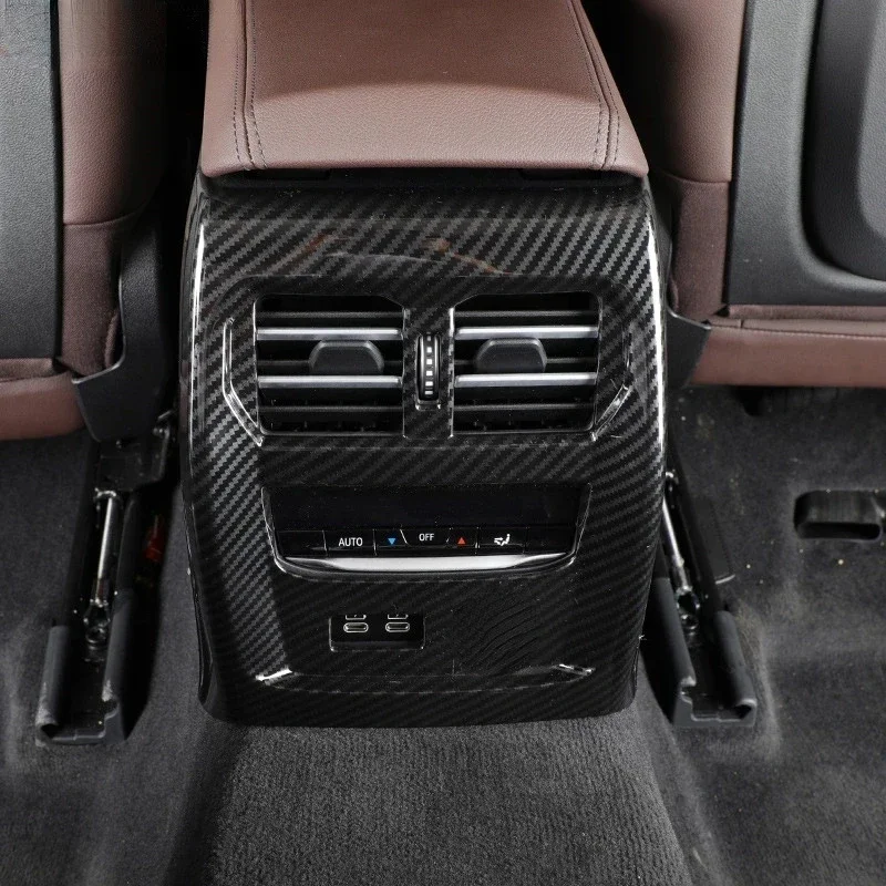 

For BMW 3 Series G20 G28 2020-2024 ABS Carbon Fiber Car Rear Air Outlet Anti-kick Panels Frame Cover Sticker Car Accessories