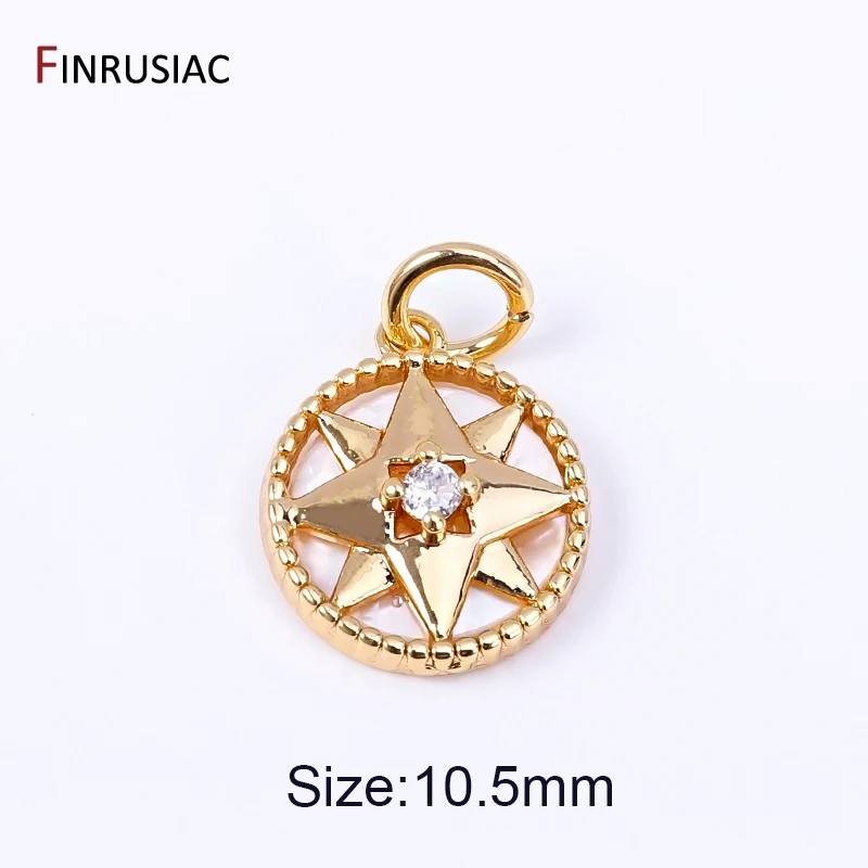 Hochwertige 18K vergoldete Messing-Herz- und Sternanhänger für die Schmuckherstellung, Muschel-Schmetterlingsanhänger für DIY-Halsketten- und Armbandherstellung. – Detail 12