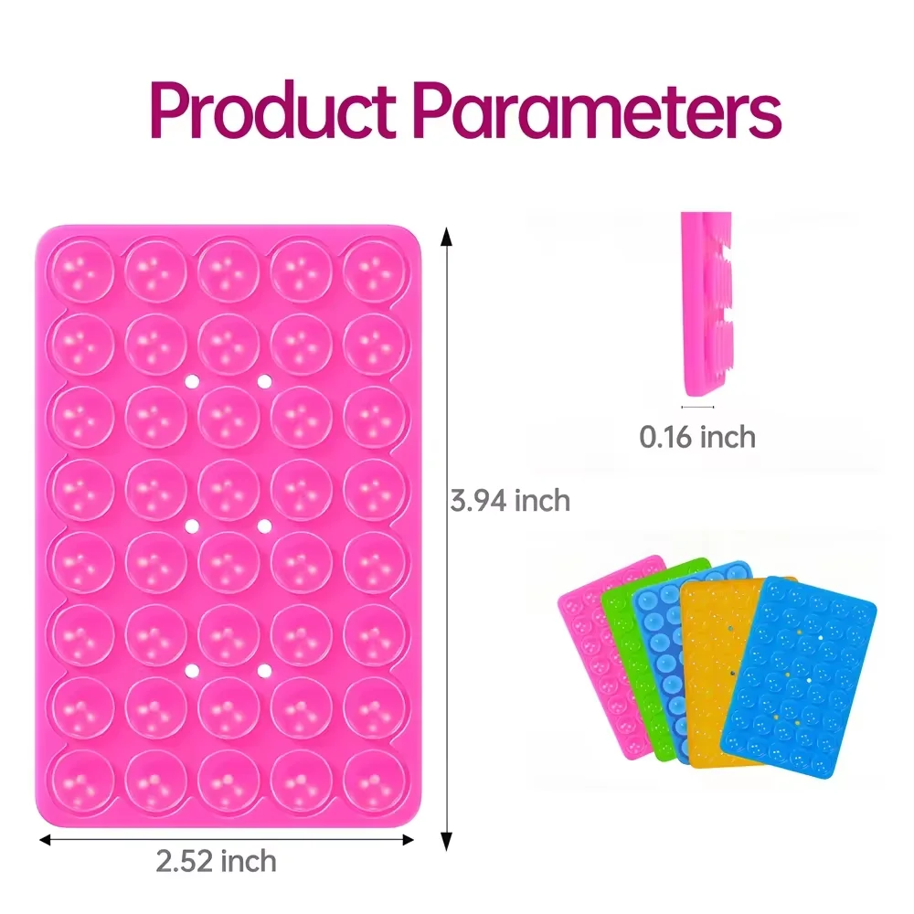 2 Pack Silicone Suction Phone Case Mount Non Slip Sticky Phone Grip Cellphone Adhesive Silicone Rubber Sucker Pad for Fixed Pad image 6
