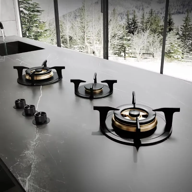 Versatile Invisible Hidden Gas Cooker, Integrated Space-Saving Built-in Gas Stove 3 Burners For Modern Appliances