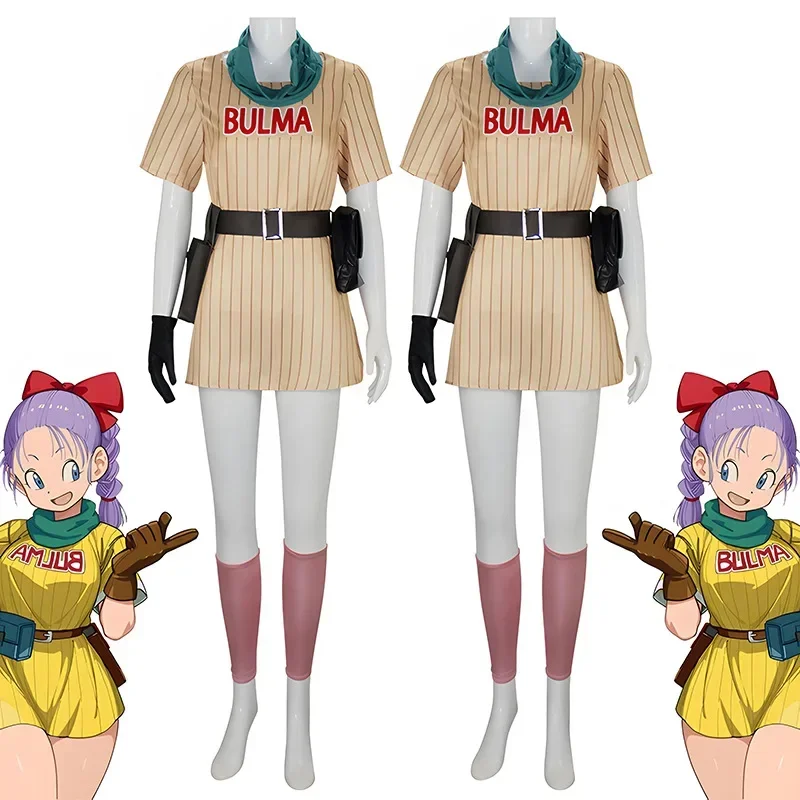 

Anime Bulma Cosplay Costume Pink Dress Uniform Women's Dresses Outfits Halloween Carnival Masquerade Party For Adult Women
