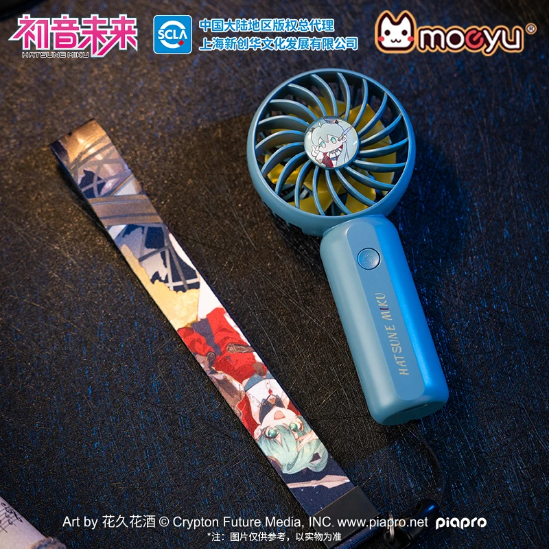 Moeyu Hatsune Miku Handheld Small Fan Portable Usb Charging Fan Anime Vocaloid Cosplay Props Pocket Cooling Fan Gift for Kid