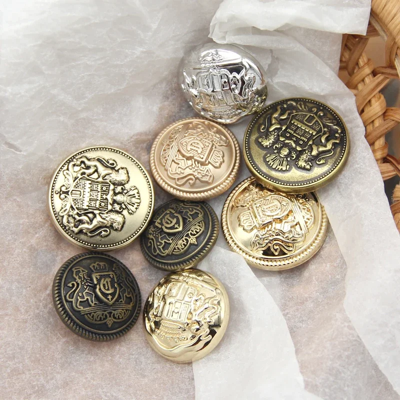 HENGC 6pcs Lion Goldon Metal Coat Buttons For Clothing Garment Sweaters Pants Coat Decorations Sewing Accessories Wholesale