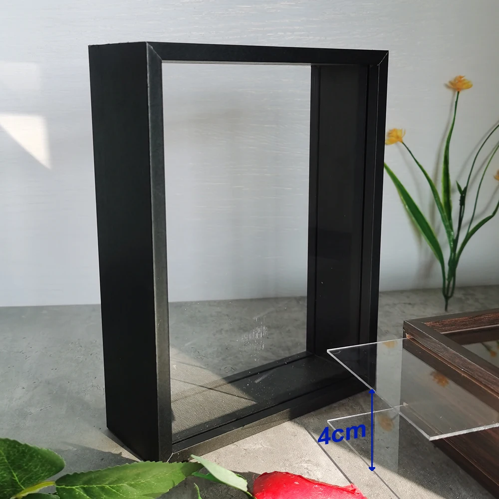 4cm Deep Stereo Display Photo Frame Shadow Box Frames Bouquet Display Flower Case For Crafts Memorabilia Memory Picture Frame