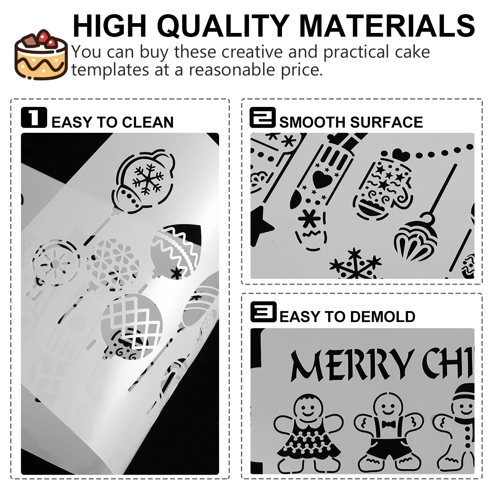Large Cake Decorating Stencils – Baking Templates for Professional Cake Painting & Dessert Decoration