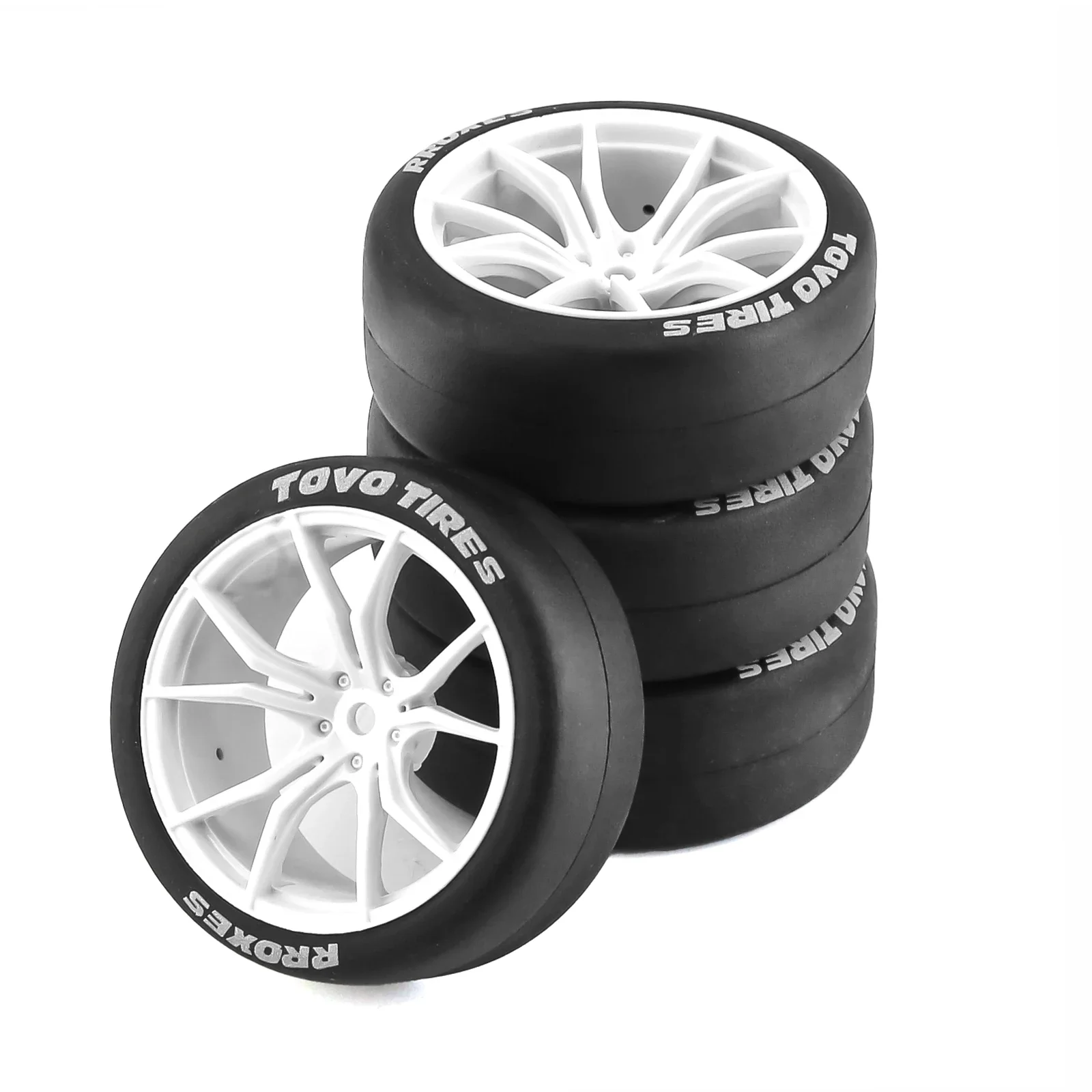 RC Drift Tires and Plastic Wheels Rims Rally Racing Tyres 12mm Hex for 1:10 Scale On Road Touring Street Car Tamiya  HPI KYOSHO