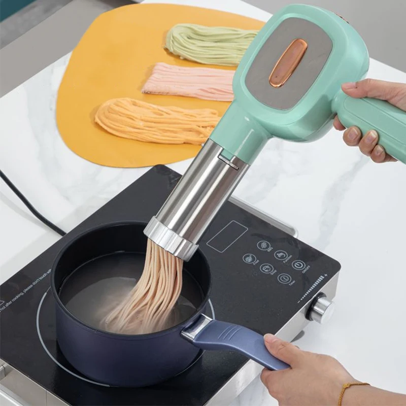 

Portable Electric Automatic Pasta Maker Cordless Household Handheld Spaghetti Noodle Maker Machine