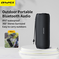 Awei Y669 12H Music Time Bluetooth Speaker With Mic 3D Surround Stereo Effect 30W Outdoor Sound Box IPX7 Waterproof Speakers