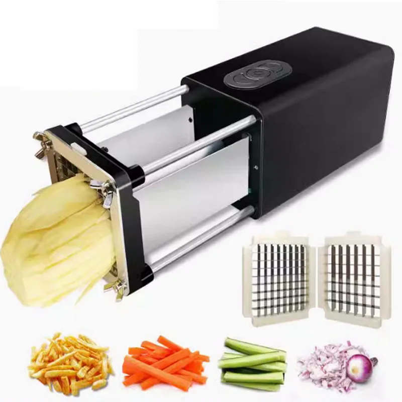 220V household vegetable slicer, carrot, potato, cucumber slitting stainless steel pot, French fries electric motor