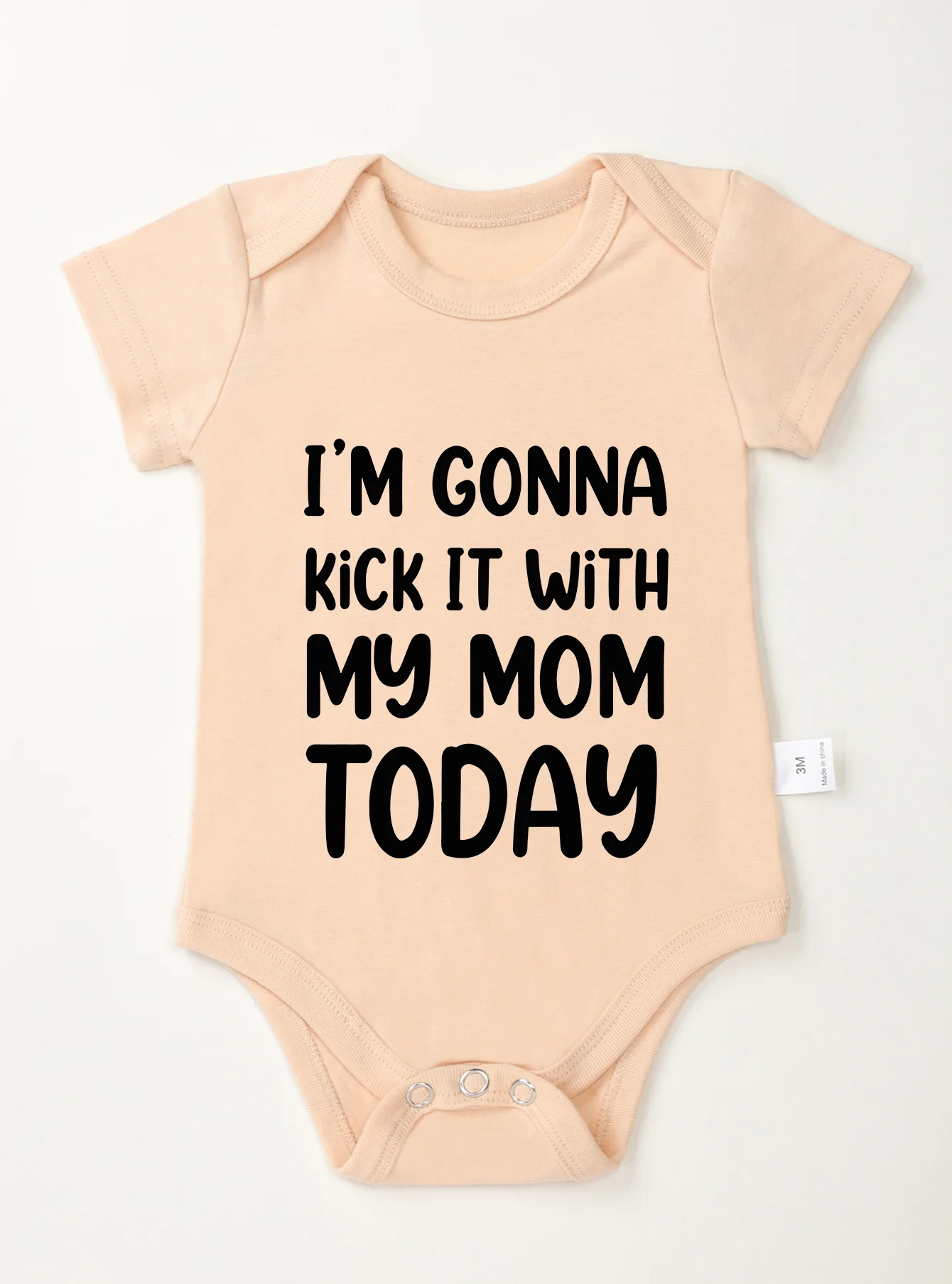 Onesie Jumpsuit Toddler Clothes Baby Infant Newborn Bodysuit Girl Boy Short Sleeve I\'m Gonna Kick It with My Mom Print Romper