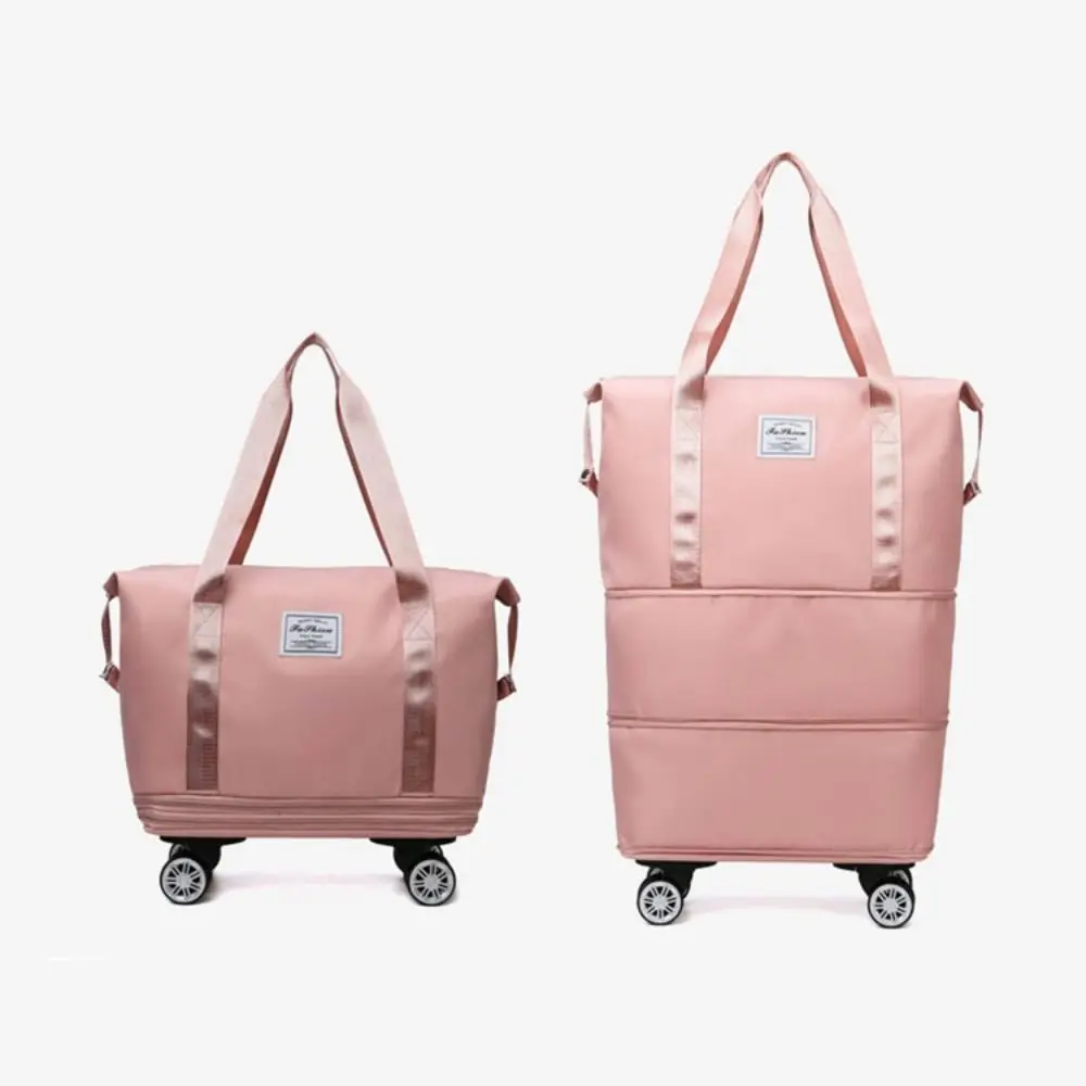 

Oxford Cloth Gym Bag with Wheels Dry-Wet Separation Sport Collapsible Travel Tote Bag Large Capacity Expandable