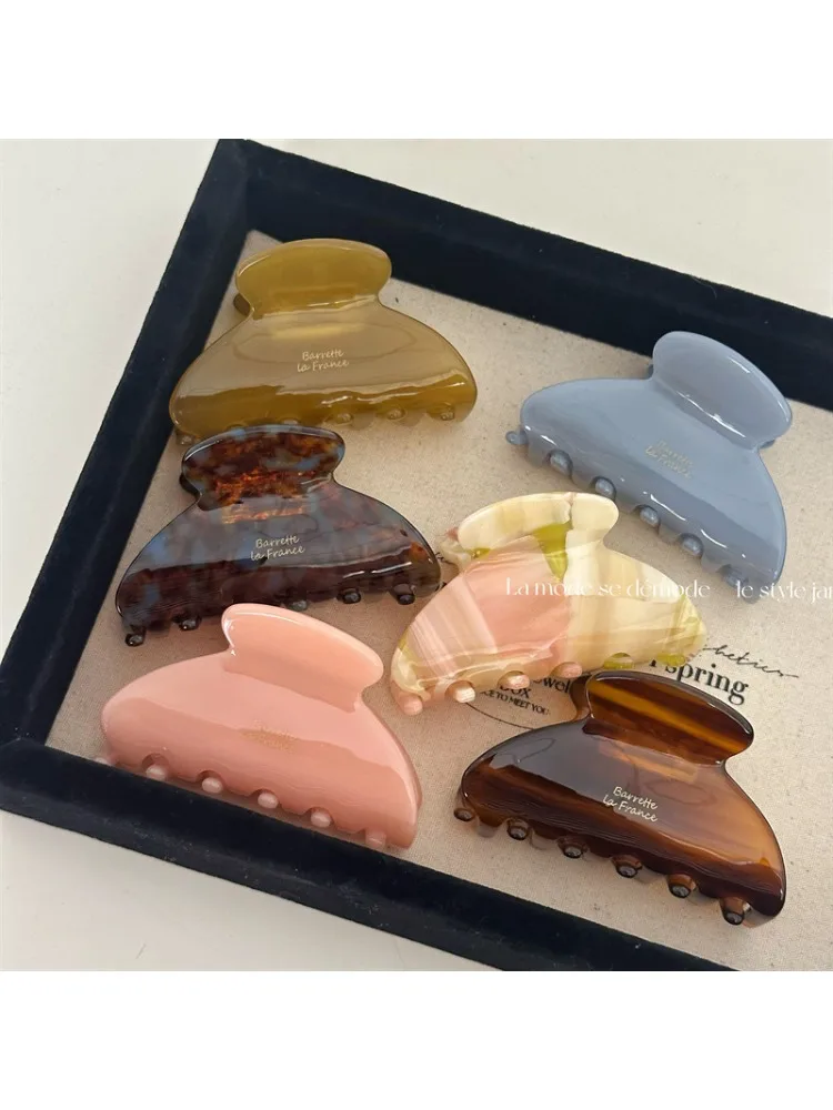 Pince à cheveux en acétate élégante pour femme, pince requin douce, taille moyenne, accessoires pour cheveux, vêtements de sauna