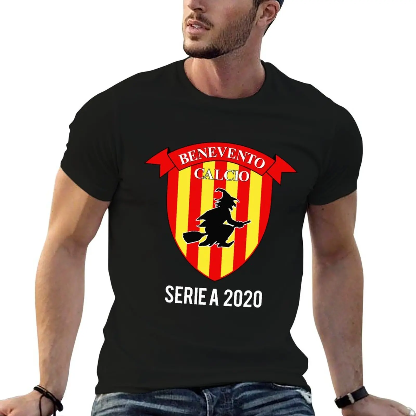 Logo della squadra di calcio di Benevento Serie A con strega T-Shirt Clothing cotton man t-shirts t shirts for men pack
