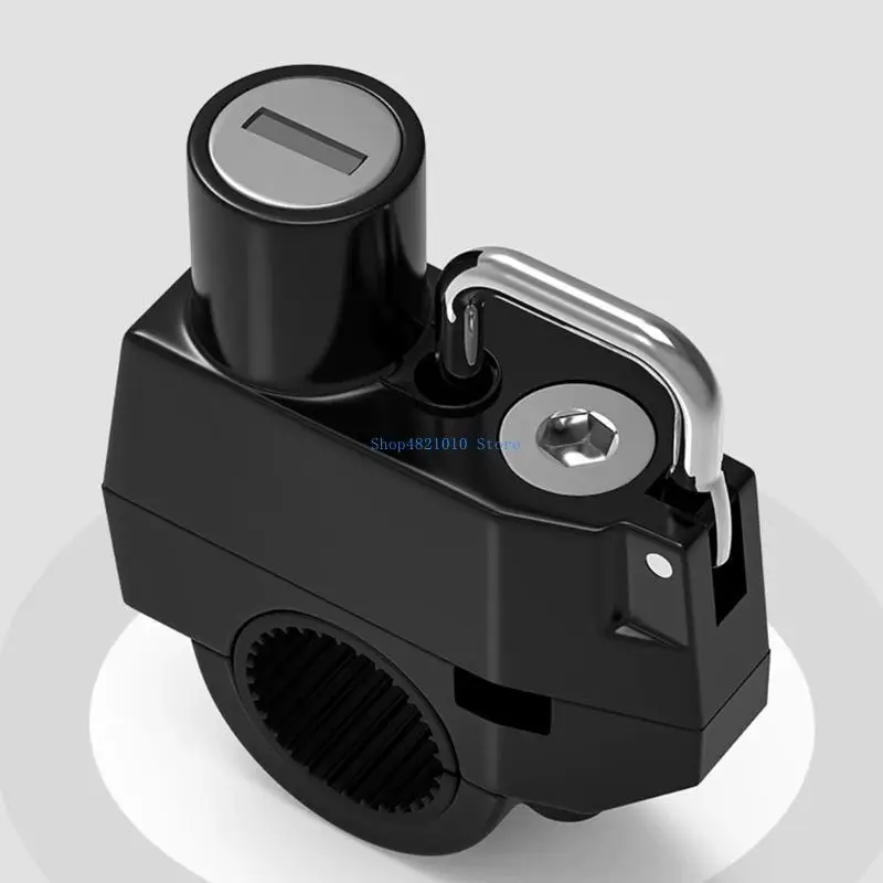 

T3LF Motorbike Helmets Locks with Keys Easy Installation Scooter Accessory Secure Aluminum Helmets Mount Simple Installation
