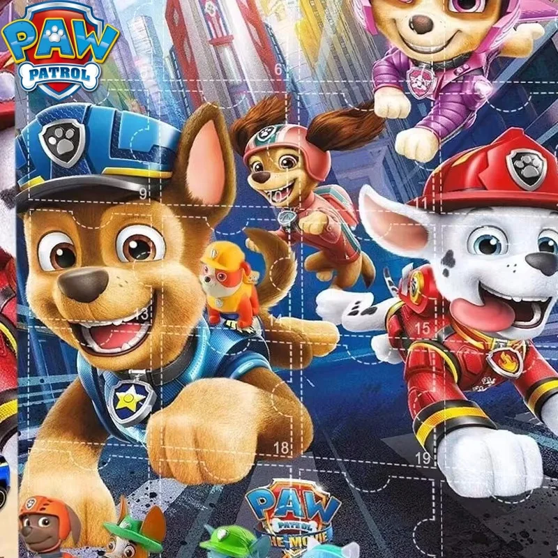 New Hot Anime Paw Patrol Dog Calendario Blind Box Avvento con figure Conto alla rovescia di Halloween Giocattoli Regalo di Natale da collezione per i bambini