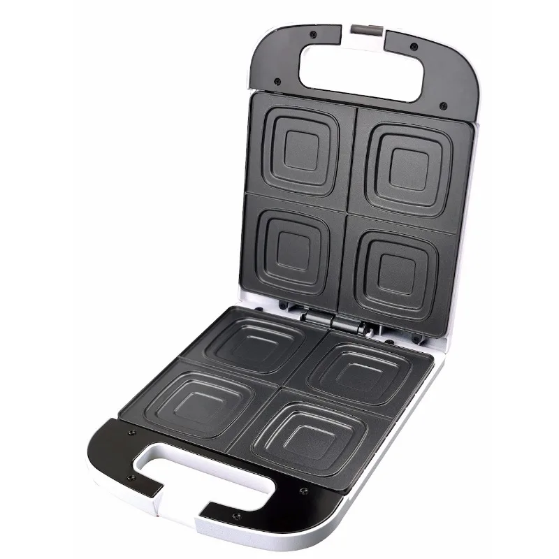 Direct non-stick 700w 800w 4 pieces 3 in 1 triangular waffle sandwich maker