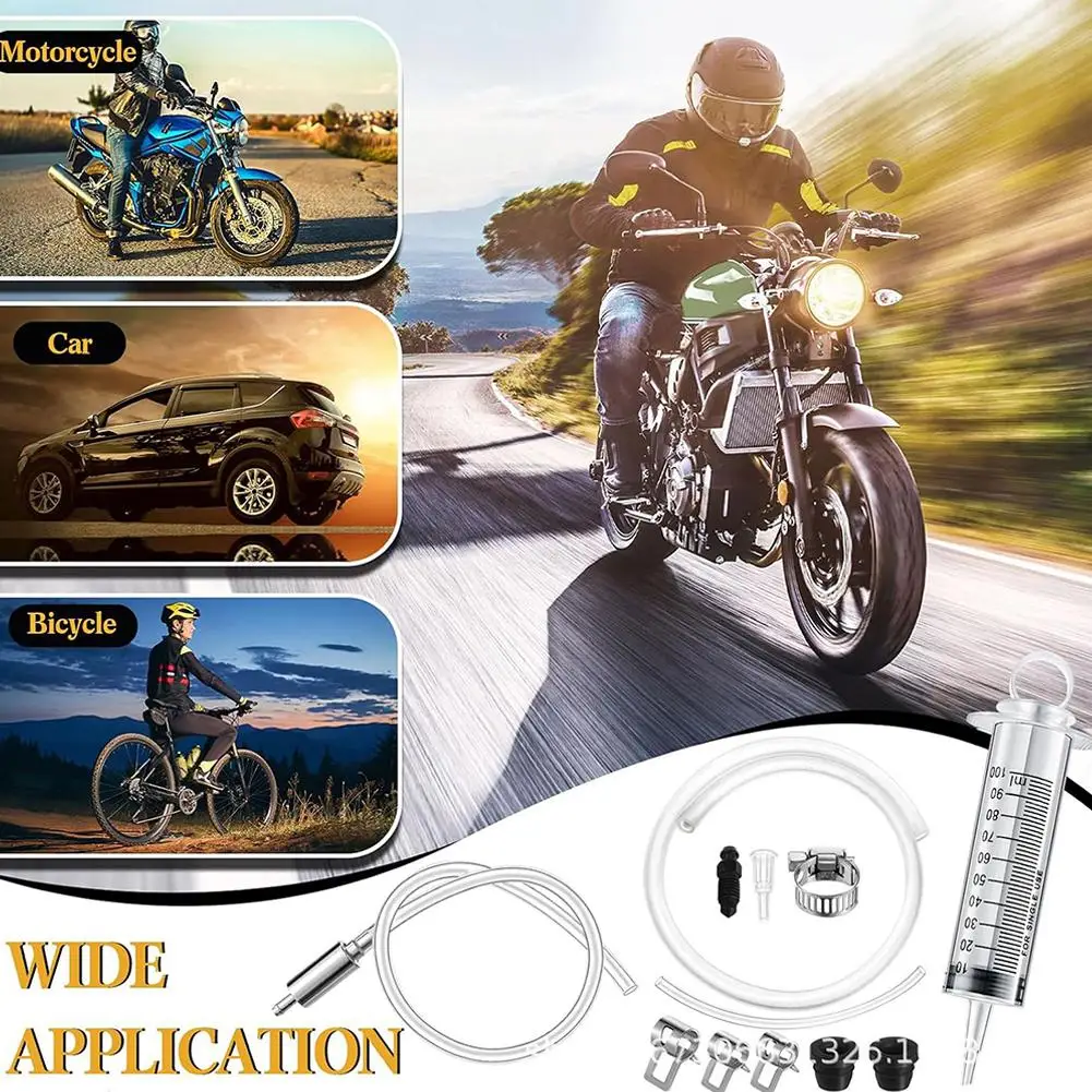 100 ml Motorrad-Hydraulikbremsen-Entlüftungsset, Spritze mit 50 cm Schlauch, universelles Entlüftungswerkzeug für Motorräder und Roller – Detail 14