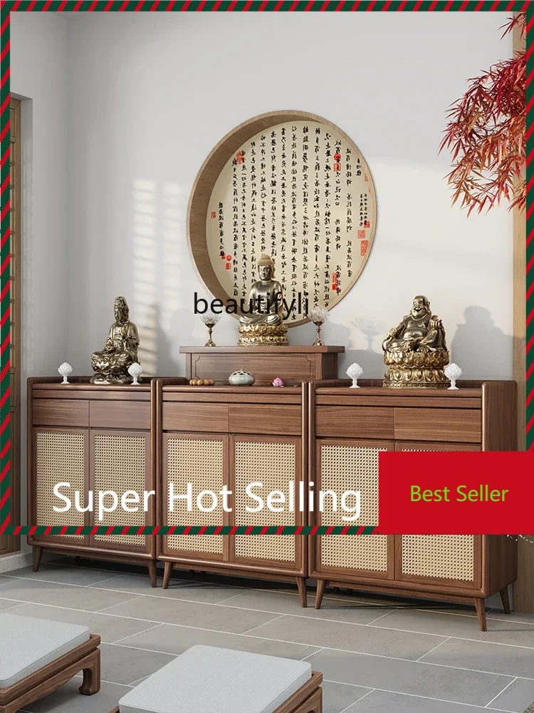 

Black walnut solid wood household offering table Buddhist table Buddhist hall offering table