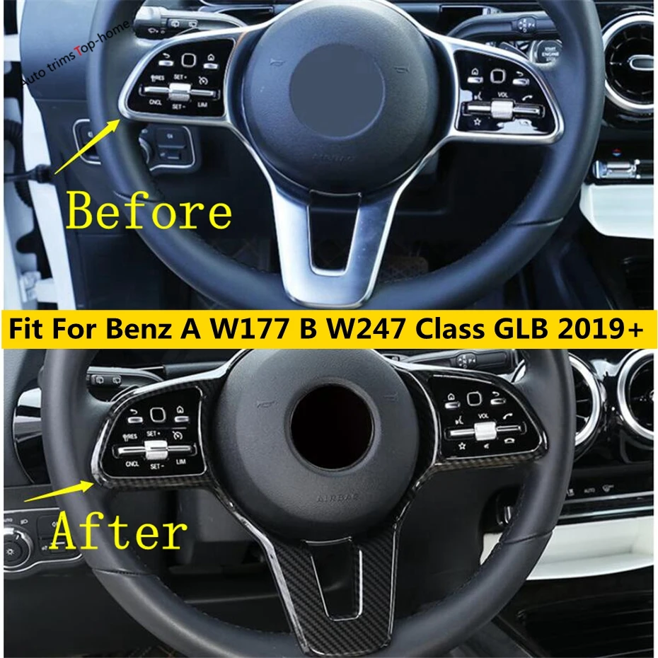 

Fit For Mercedes-Benz A W177 B W247 Class GLB 2019 - 2024 Auto Steering Wheel Button Protector Cover Trim Interior Accessories