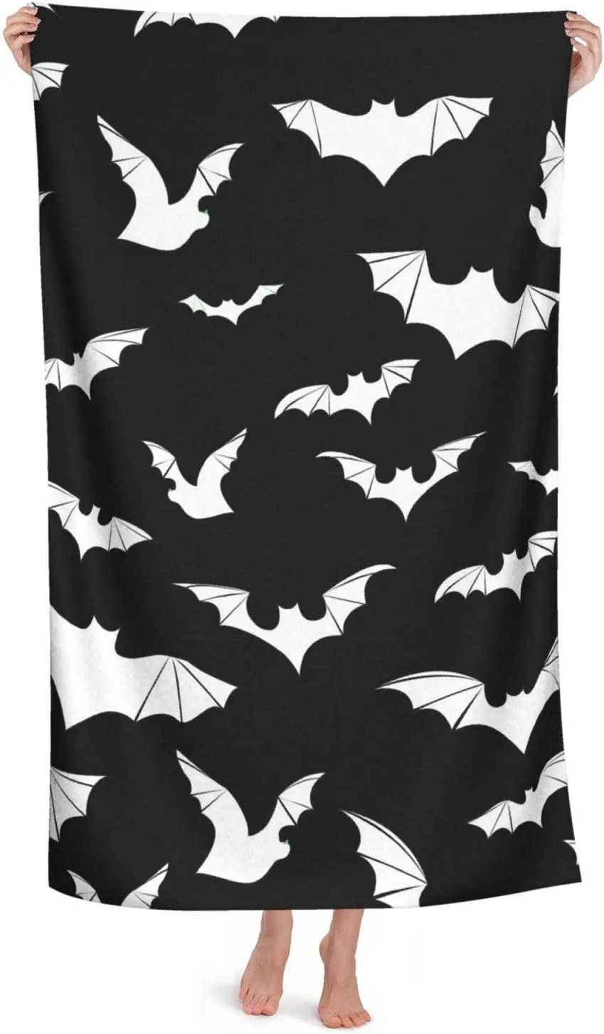 

Bats Halloween Goth Microfiber Beach Towel Quick Dry Super Absorbent Bath Towels Blanket for Shower Camping Beach 80x130cm