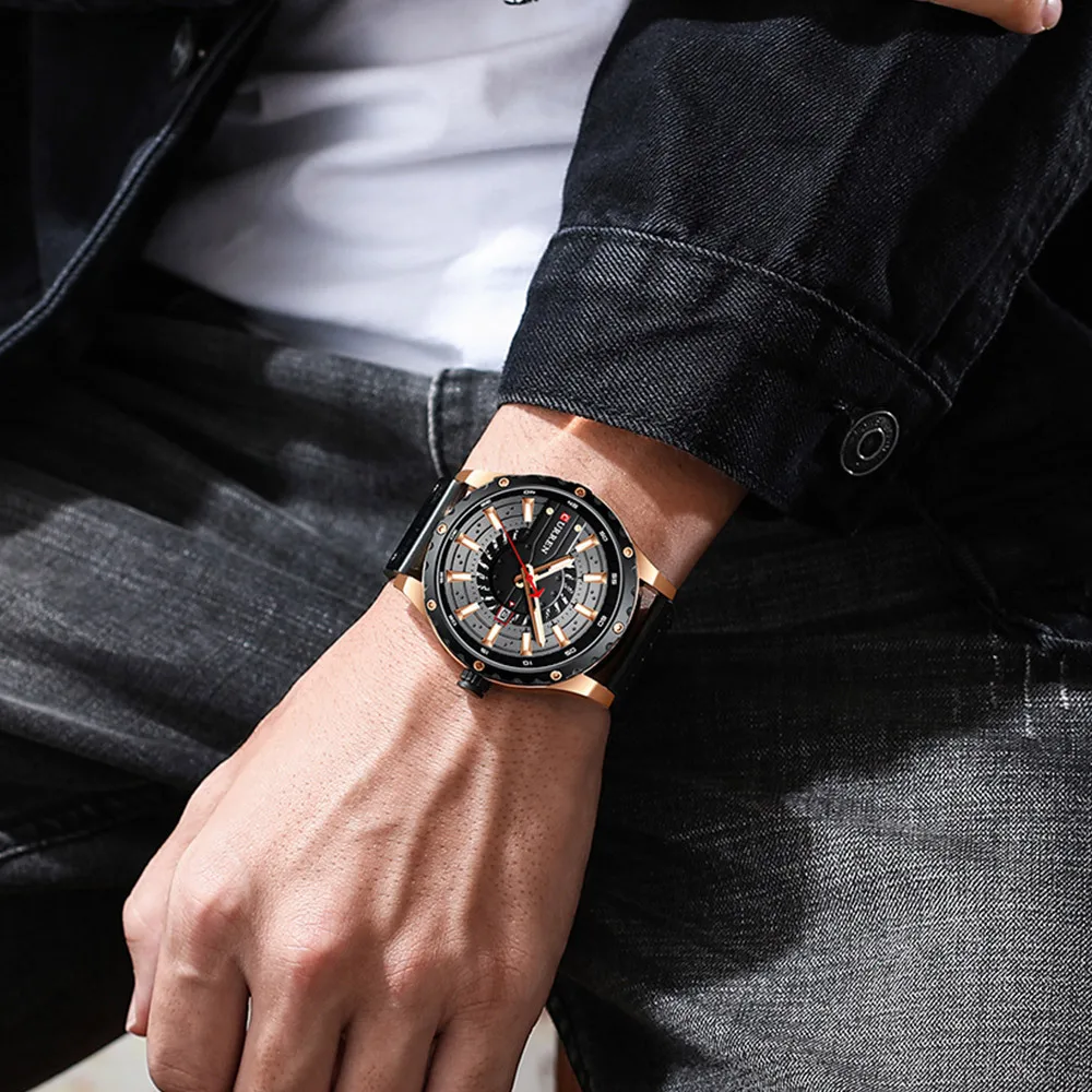 Calendar watch simple business Watches Brand Fashion Leather Wristwatch Casual Quartz Men's Watch New Chic Luminous hands Clock image 3