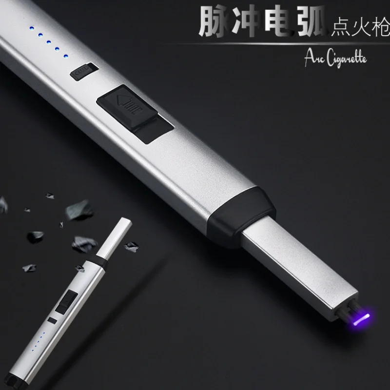 

Metal Lighter Smart Pulse Arc Ignition Gun USB Charging Electric Lighter Kitchen Field Lighter Portable Windproof Ignition Tool