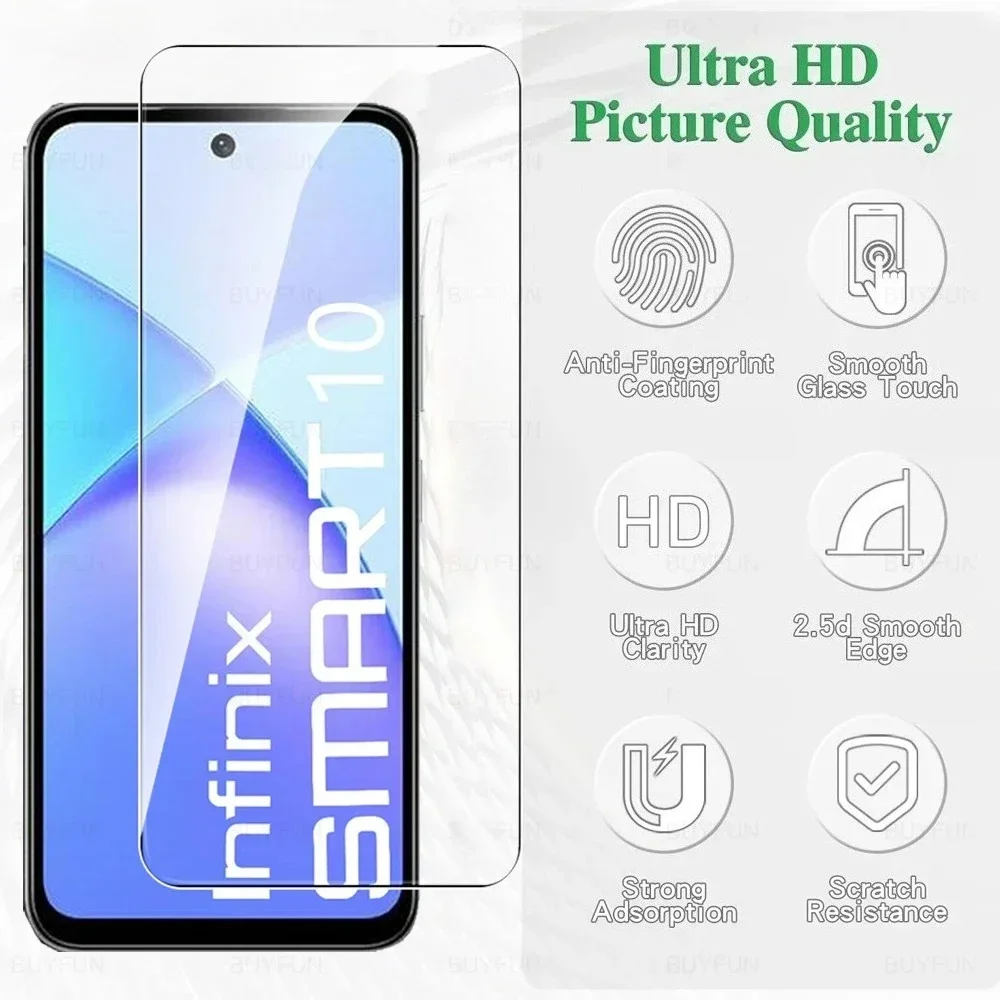 ل انفينيكس الذكية 10 الزجاج 1-4 قطعة حامي الشاشة InfinixSmart10 HD Smart10 زائد 10HD 10Plus 4G 2025 سلامة الزجاج المقسى فيلم