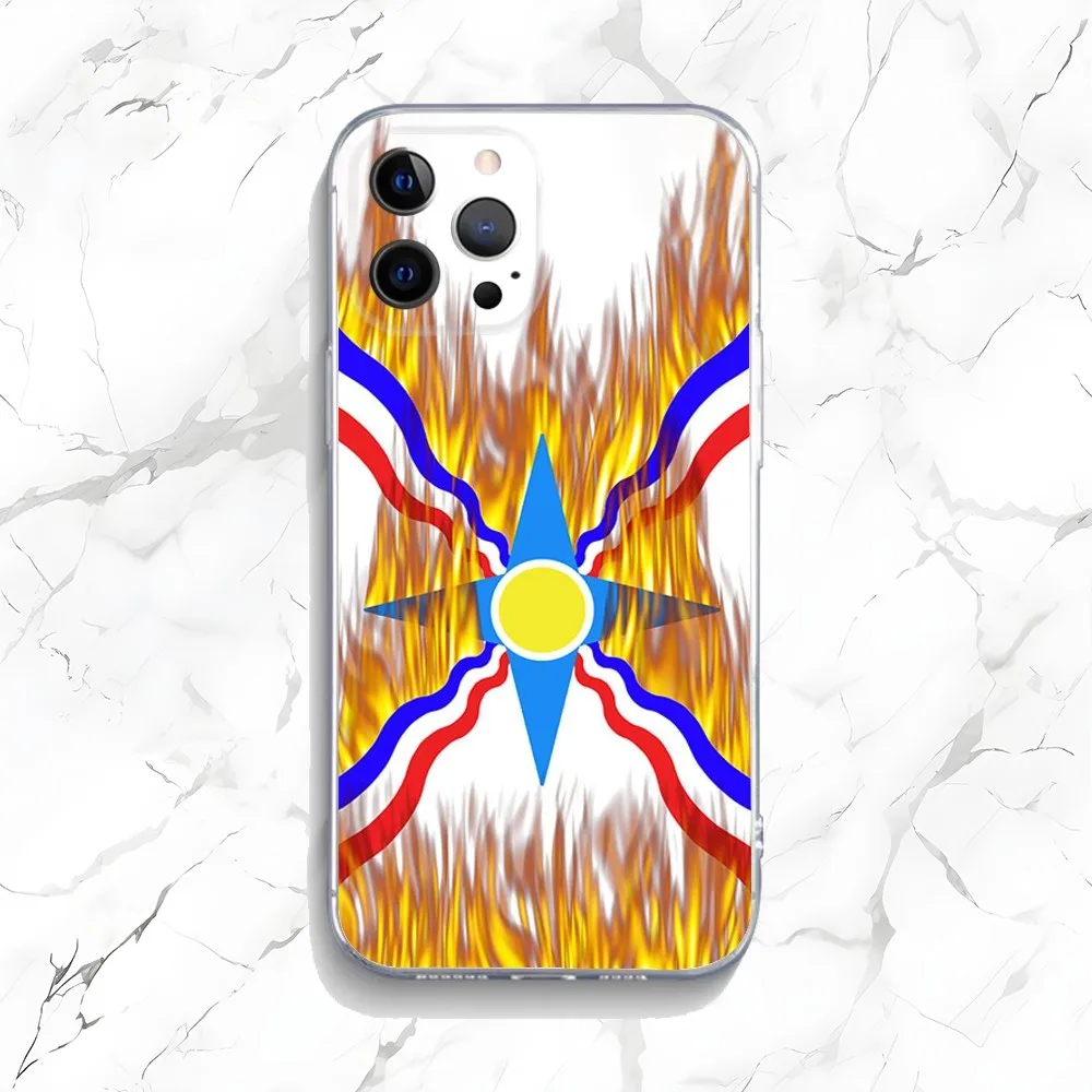 Assyria Flag Assyrian Phone Case For iPhone 15,14,13,12,11 Plus,Pro,Max,XR,XS,X,7,8 Plus,SE,Mini Transparent Silicone Soft