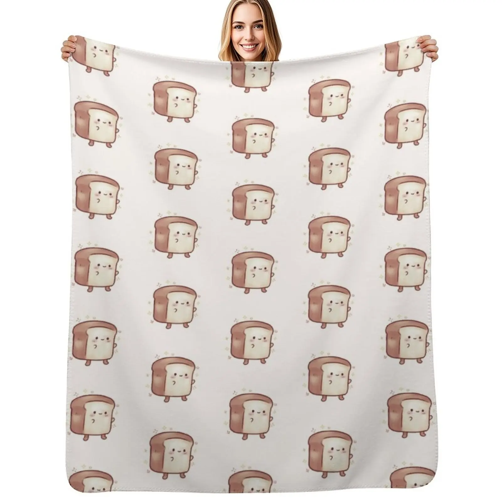 Cute Bread Throw Blanket Luxurious Soft Fuzzy Blanket for Sofa Bed