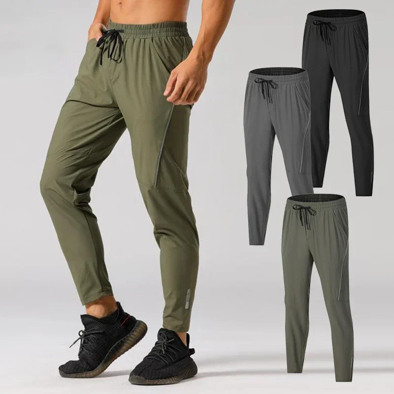 

Mens Gym Casual Sweatpants Pant Fishing Breathable Quick-Drying Ice Silk Leisure Pants Outdoor Sports Jogging Training Trousers