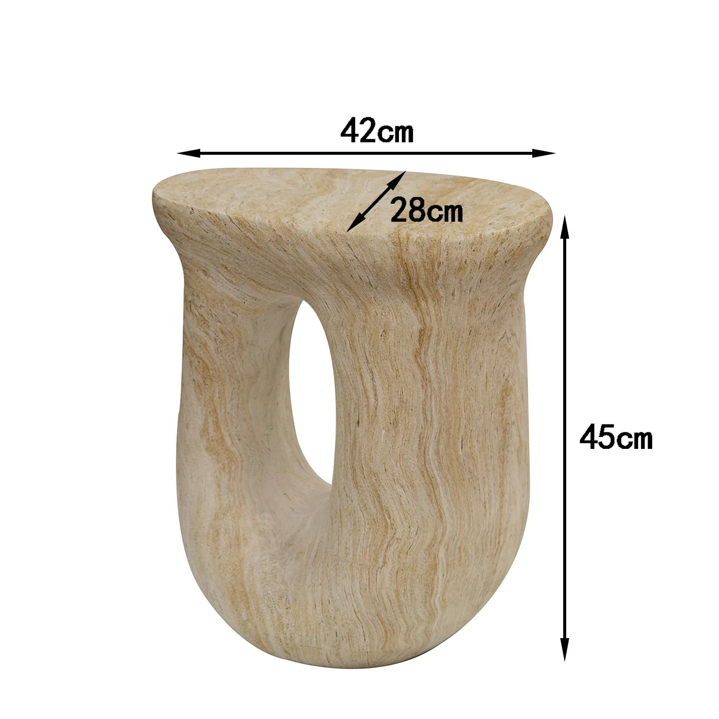 Nordic imitation travertine creative side table home living room art irregular coffee table bedroom bedside table