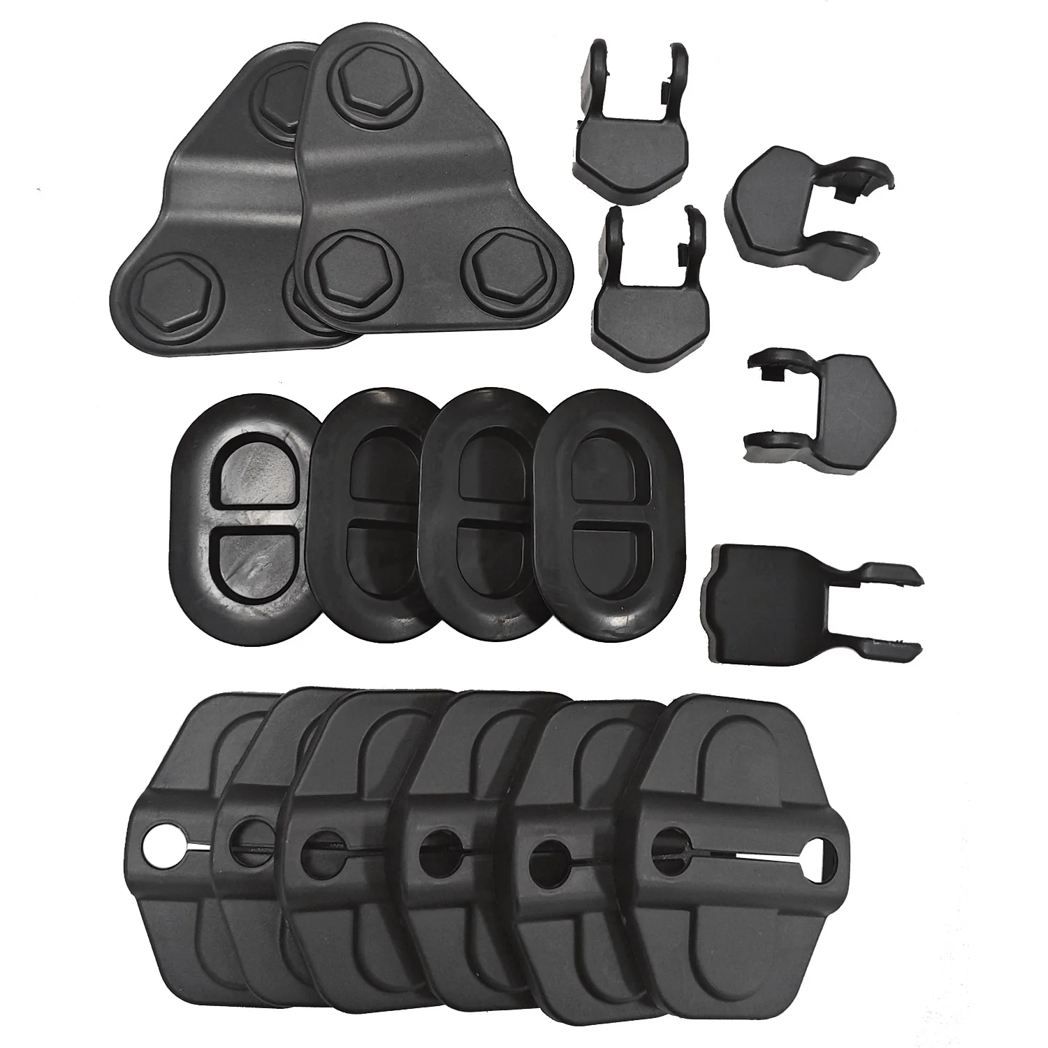 For Jeep Wrangler JL 2018-2024 Door Lock Buckle Screw Cover Limit Strap Hinges Footman Loop Bracket Cover Protector Cap 17pcs