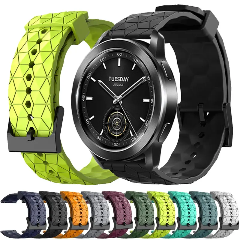 Silicone Band For Xiaomi Watch 2 Pro Quick Release Football Pattern Strap For Mi Watch S4 S3 S2 S1 Mi Color 2 Bracelet Watchband